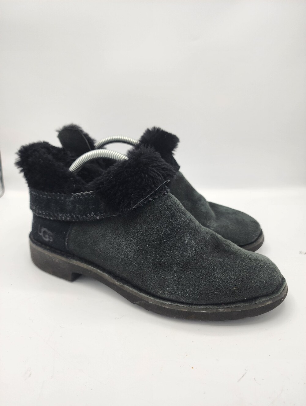 UGG Black Suede Shearling-Lined Casual Shoes